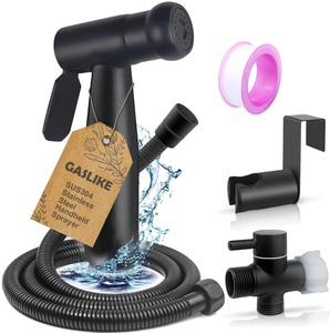 lot 6272543 image: Luxury Handheld Bidet Toilet Sprayer, Premium SUS304 Stainless Steel Bathroom Bidet Sprayer Attachment Set, Baby Cloth Diaper Sprayer with Superior Complete Accessories, Support Wall or Toilet Mount (missing bidet holder)