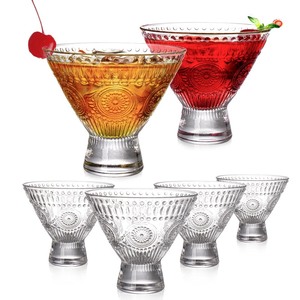 lot 6272545 image: Kingrol 6 Pack Stemless Martini Glasses, Cocktail Glasses, 8 oz Glass Dessert Bowls, Mini Trifle Bowls, Perfect Glassware for Home Bar, Restaurant, Party