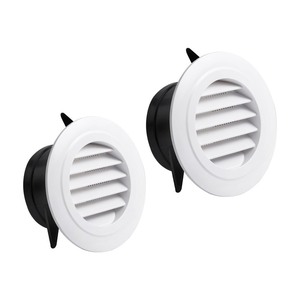 lot 6272546 image: 2 Packs Soffit Vents 4 Inch Vent Cover - Round Vent Cover with Built-in Fly Screen, ABS Air Exterior for Living Room Bathroom Office Home Ventilation