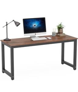 lot 42686 image: Tribesigns Computer Desk, 63 inch Large Office Desk Computer Table Study Writing Desk Workstation for Home Office, Rustic Brown