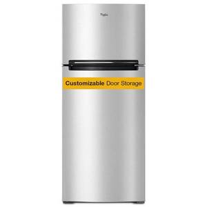 lot 42693 image: Whirlpool - 17.7 Cu. Ft. Top-Freezer Refrigerator - Monochromatic Stainless Steel - Retail $2073.52