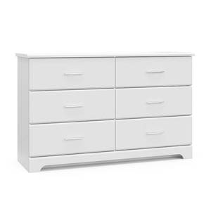 lot 42724 image: Storkcraft Brookside 6 Drawer Double Dresser - White - Retail $361