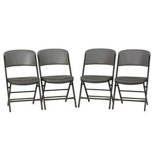 lot 42734 image: Lifetime Padded Folding Chair - 4 Pk (Commercial) Urban Gray - 480426 - Retail $350