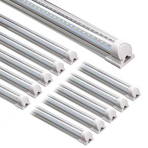 lot 58785 image: Barrina LED Shop Light, 8FT 72W 10000LM 5000K, Daylight White, V Shape, Clear Cover, Hight Output, Linkable, T8 LED Tube Lights, for Garage 8 Foot with Plug (Pack of 10) - Retail $186.85