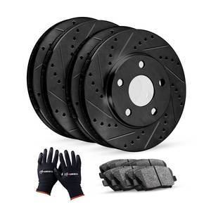lot 58787 image: R1 Concepts Front Rear Brakes and Rotors Kit Front Rear Brake Pads Brake Rotors and Pads Ceramic Brake Pads and Rotors fits 2016-2019 Hyundai Sonata, 2016-2019 Kia Optima - Retail $218.89