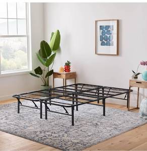 lot 58797 image: Linenspa� 14 Inch Folding� Metal� Platform Bed Frame - 13 Inches of Clearance - Tons of Under Bed Storage - Heavy Duty Construction - 5 Minute Assembly� - King