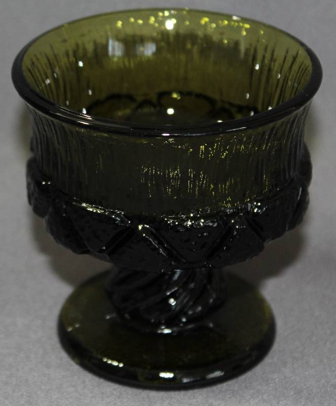 lot 9775 image: Dark Green Glass Pedestal Candy Dish