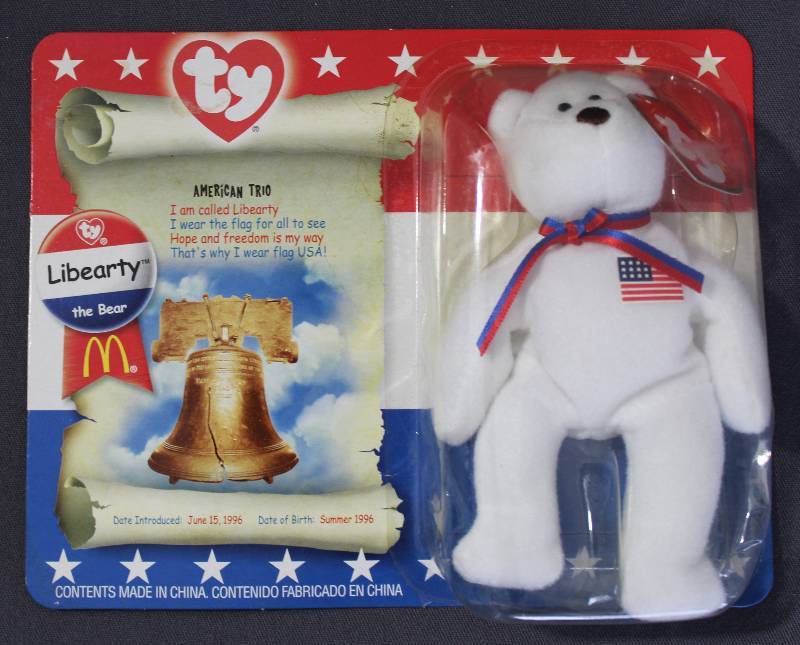 lot 9791 image: 2000 McDonalds Happy Meal Toys � American Trio LIBEARTY Teenie Beanie�