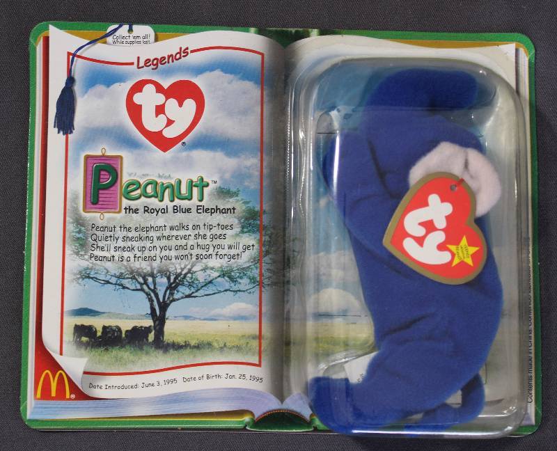lot 9796 image: 2000 McDonalds Happy Meal Toys � Legends PEANUT Teenie Beanie. Original Pkg