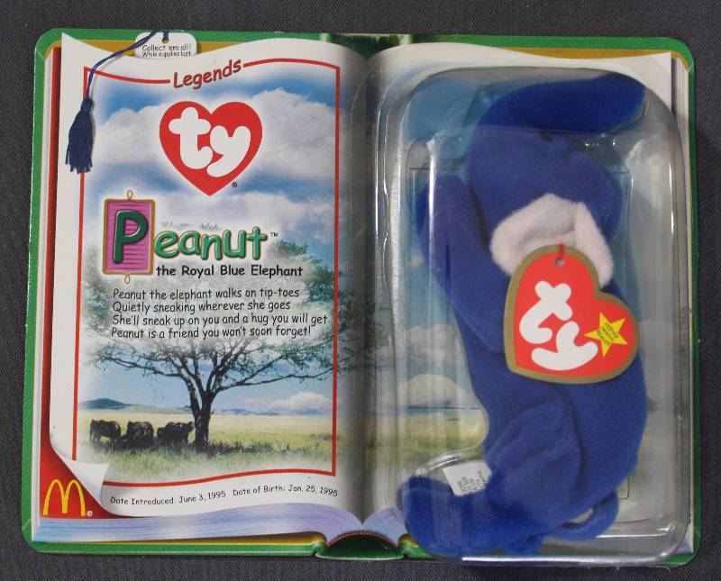 lot 9797 image: 2000 McDonalds Happy Meal Toys � Legends PEANUT Teenie Beanie. Original Pkg