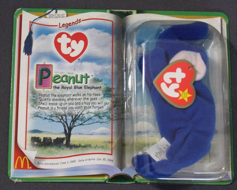 lot 9799 image: 2000 McDonalds Happy Meal Toys � Legends PEANUT Teenie Beanie. Original Pkg