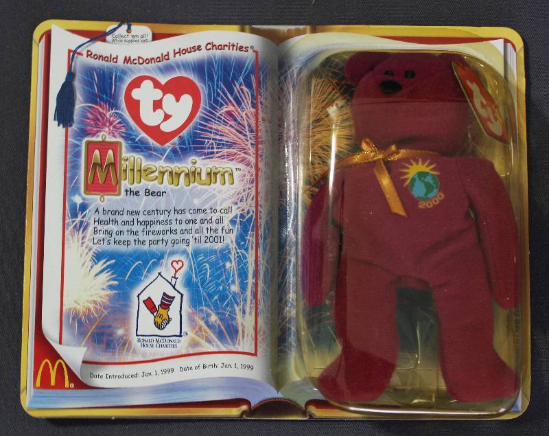 lot 9815 image: 2000 McDonalds Happy Meal Toys � Millennium Teenie Beanie. Original Pkg