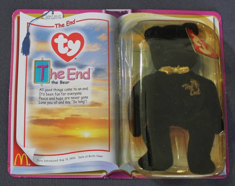lot 9820 image: 2000 McDonalds Happy Meal Toys � THE END Teenie Beanie. Original Pkg