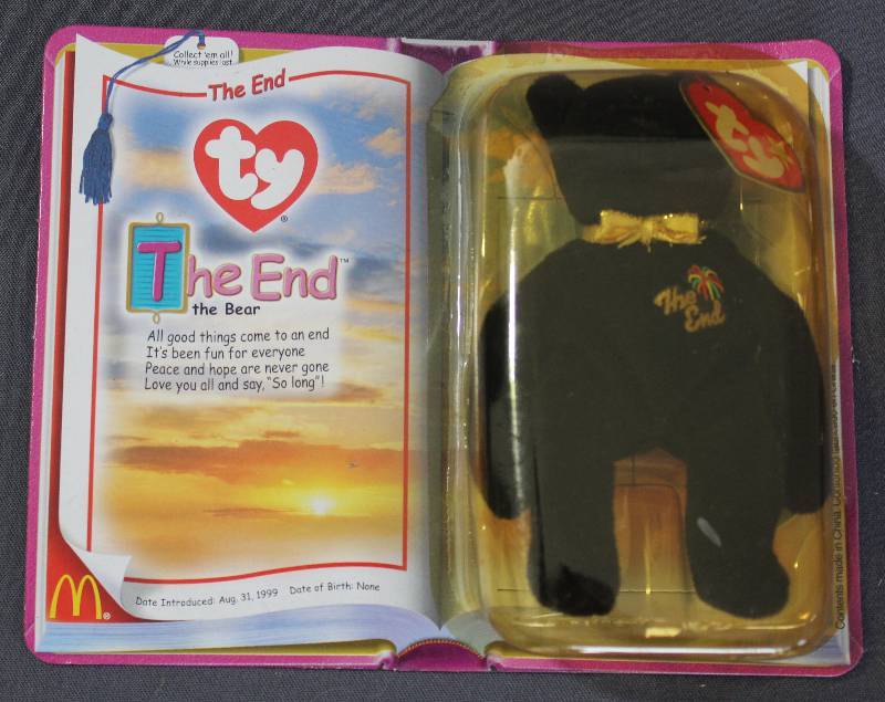 lot 9822 image: 2000 McDonalds Happy Meal Toys � THE END Teenie Beanie. Original Pkg