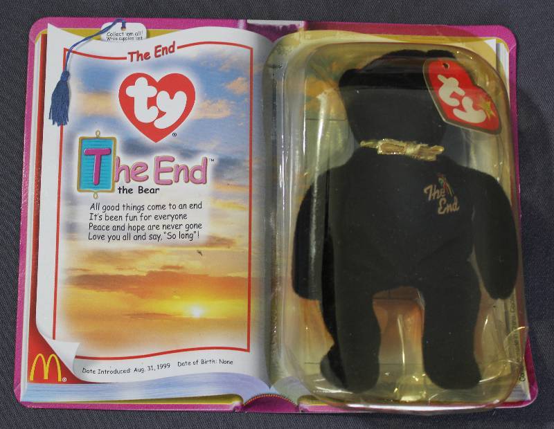 lot 9825 image: 2000 McDonalds Happy Meal Toys � THE END Teenie Beanie. Original Pkg