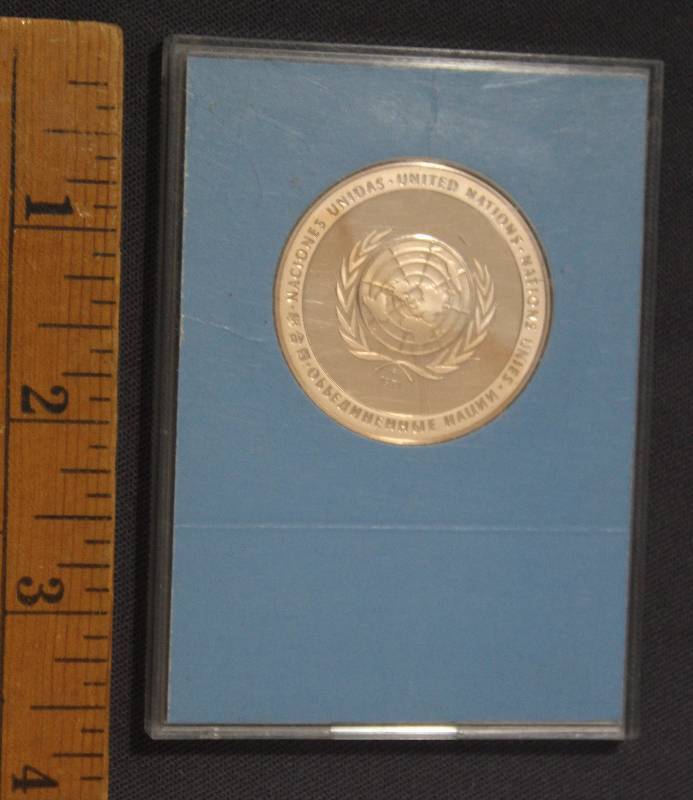 1971 United Nations Peace Medal - Solid Bronze with Case