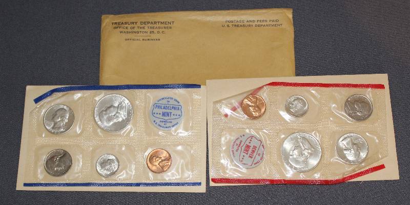 lot 9878 image: 1960 Uncirculated Coins of Denver Mint & Philadelphia Mint