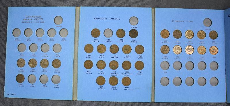 lot 9896 image: Whitman Coin Folder - Canadian Small Cent 1920-Date. Has 31 Coins Inside