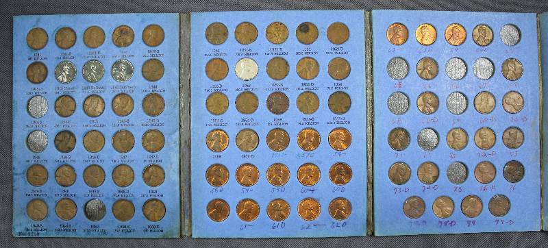 lot 4064 image: Whitman Coin Folder - Lincoln Head Cent Starting 1941 #2, with 78 Coins inside