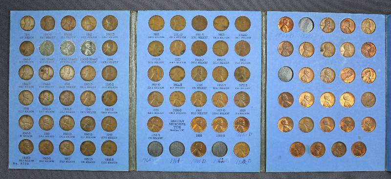 lot 4065 image: Whitman Coin Folder - Lincoln Head Cent Starting 1941 #2, with 83 Coins inside
