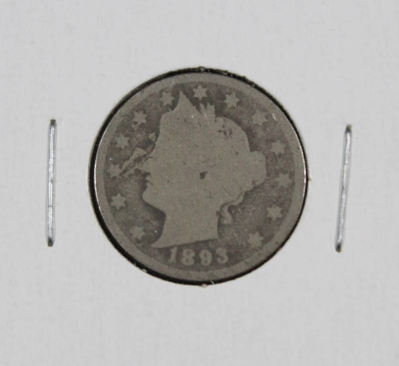 lot 4075 image: 1893 U.S. 5 Cent Coin, Liberty Nickel
