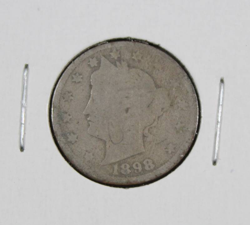 lot 4076 image: 1898 U.S. 5 Cent Coin, Liberty Nickel