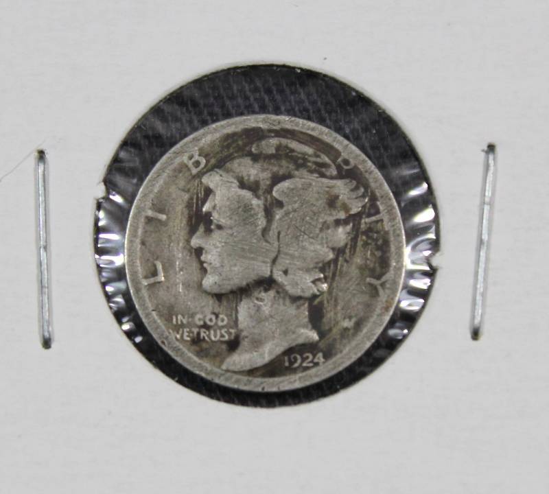 lot 4079 image: 1924 U.S. Winged Liberty Head Dime, 10 Cent Coin