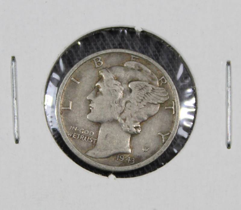 lot 4084 image: 1943-D U.S. Winged Liberty Head Dime, 10 Cent Coin