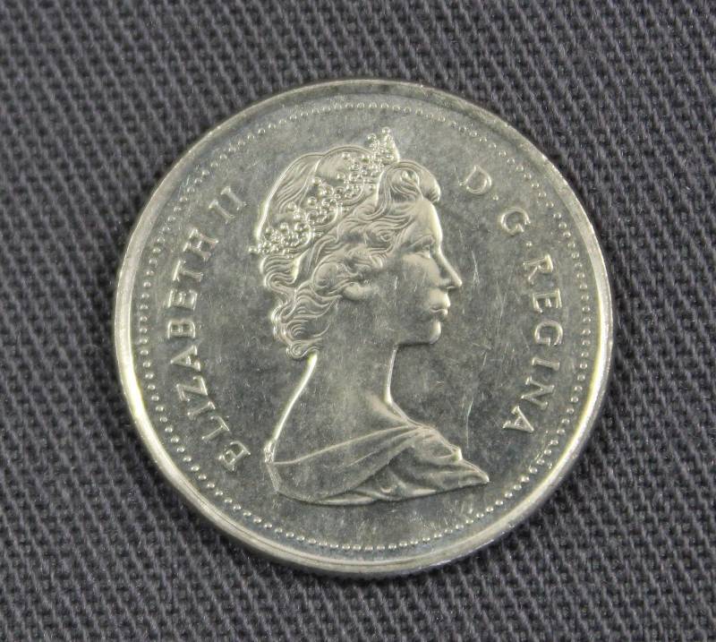 lot 4100 image: 1989 Canada 25 Cents Coin, Queen Elizabeth II