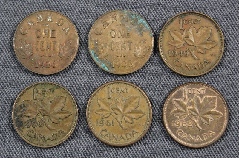 lot 4101 image: 1926-1962 Canada 1 Cent Coins, Georgeivs V & Elizabeth II