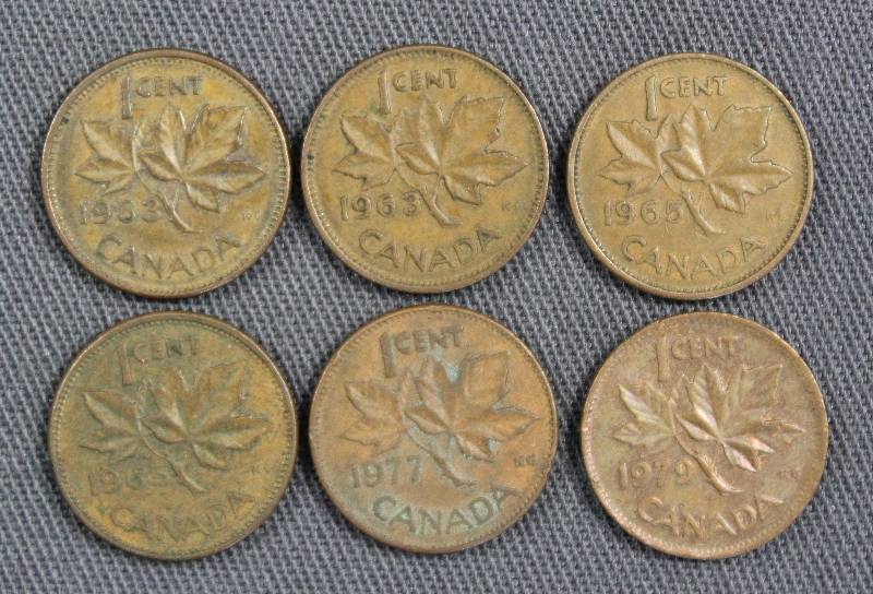 lot 4102 image: 1963-1979 Canada 1 Cent Coins, Queen Elizabeth II