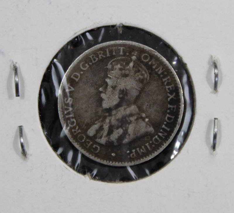 lot 4110 image: 1922 Australia Three Pence Coin, King George V Portrait