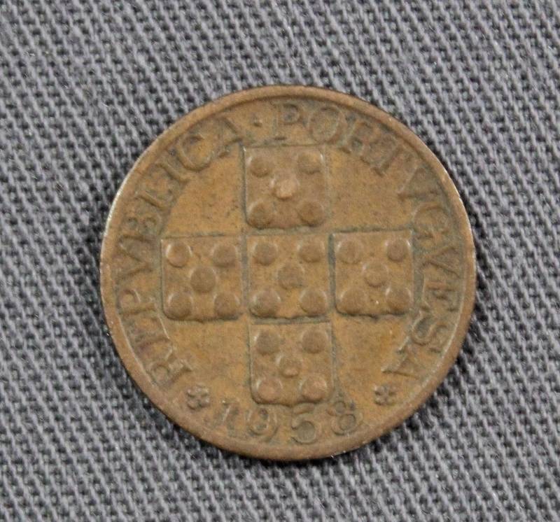 lot 4126 image: 1958 Portugal 20 Centavos Coin with the Portuguese Shield