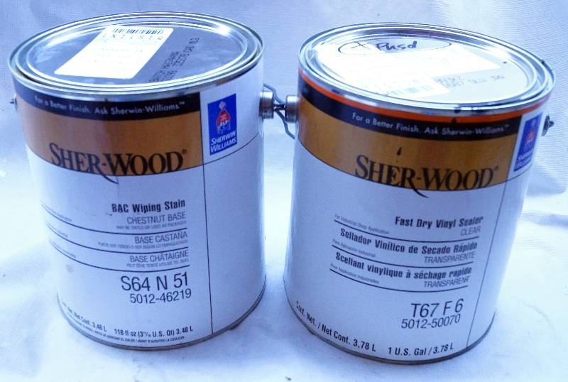 lot 4349 image: 2 One Gallon Cans of Sherwin Williams Sher-Wood