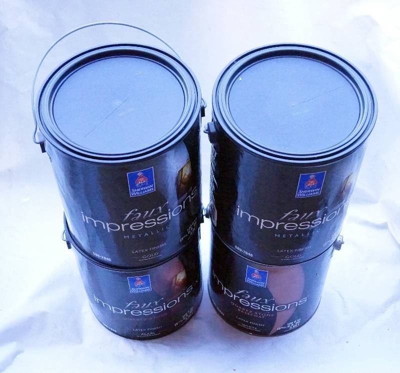 lot 4353 image: 4 One Gallon Cans of Sherwin Williams Faux Impressions