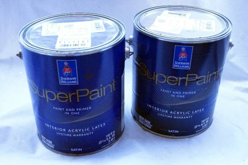 lot 4354 image: 2 One Gallon Cans of Sherwin Williams SUPERPAINT - Interior