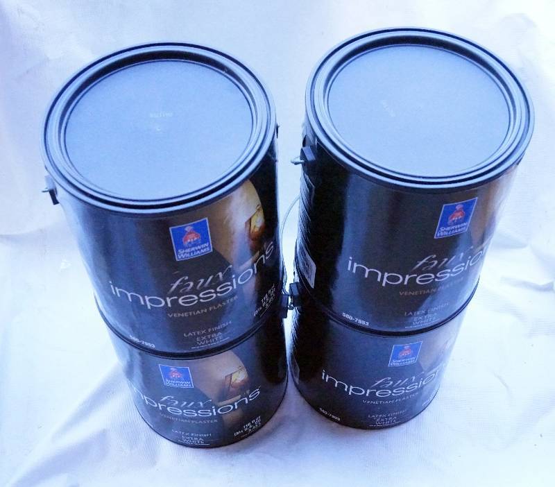 lot 4358 image: 4 One Gallon Cans of Sherwin Williams Faux Impressions