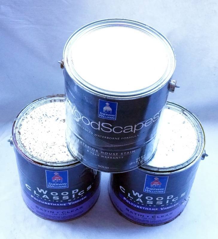 lot 4376 image: 3  - One Gallon Cans of Sherwin Williams Stain and Varnish