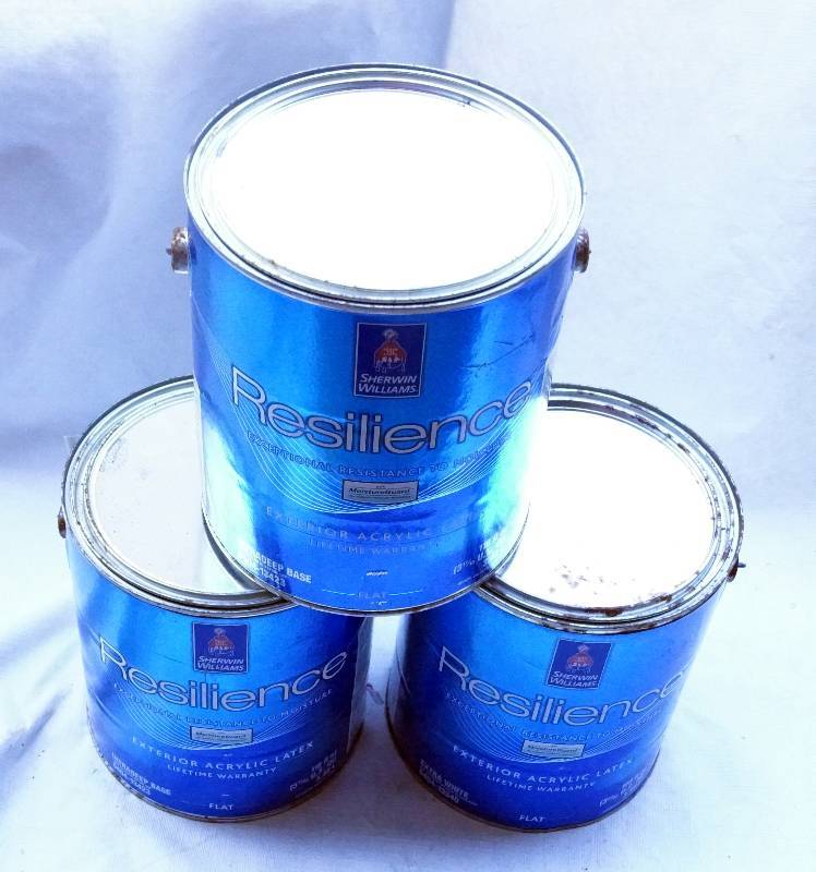 lot 4382 image: 3  - One Gallon Cans of Sherwin Williams RESILIENCE Exterior Latex Paint