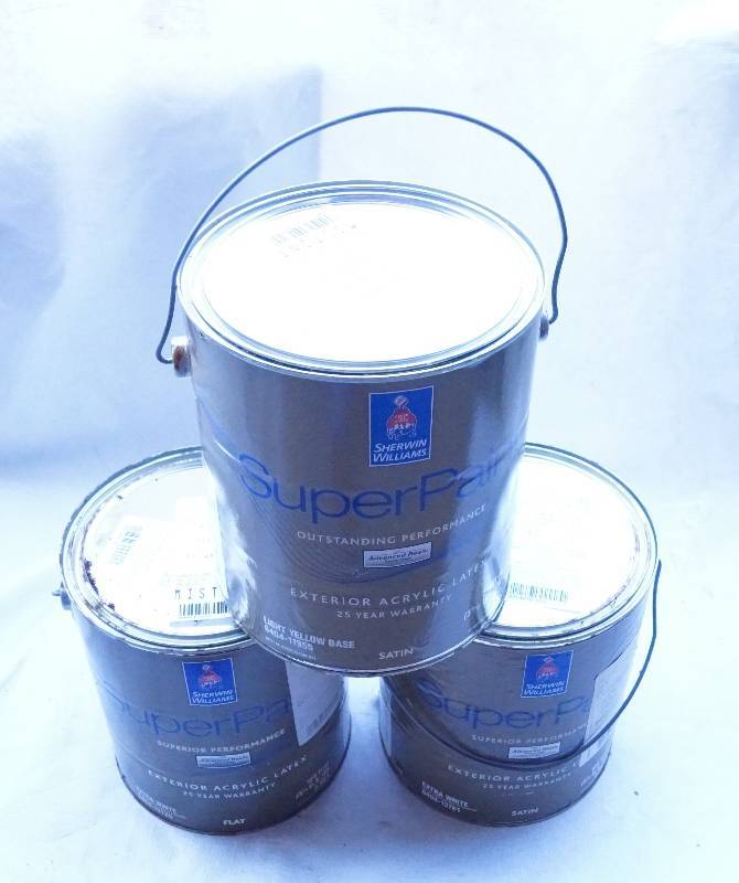 lot 4385 image: 3  - One Gallon Cans of Sherwin Williams SUPERPAINT Exterior Latex