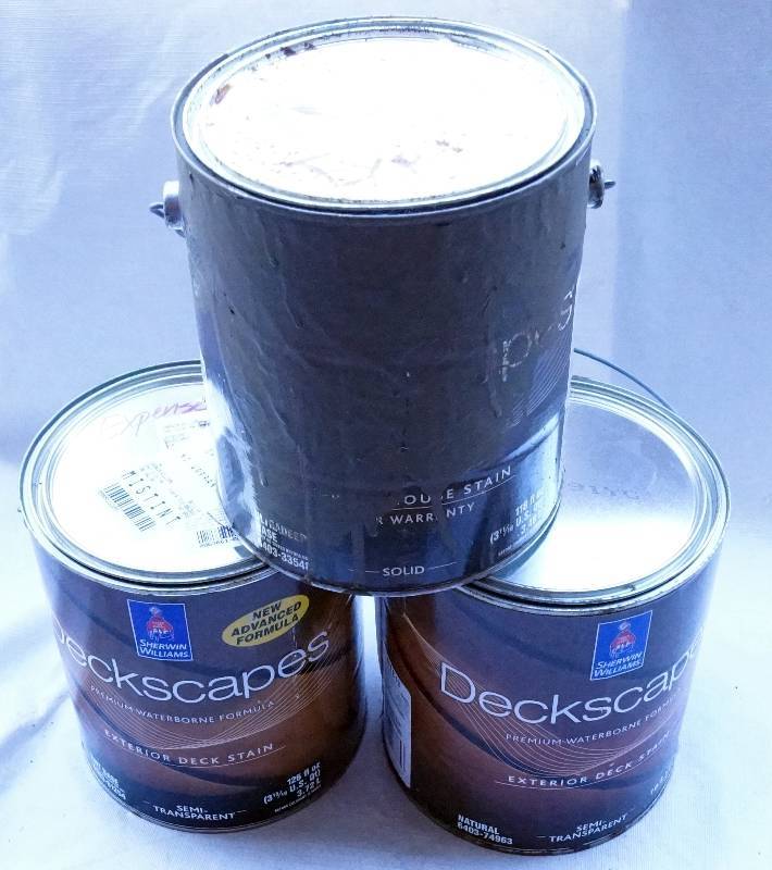 lot 4391 image: 3  - One Gallon Cans of Sherwin Williams Deckscapes Exterior Stain