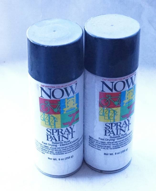 lot 4394 image: NOW Black Spray Paint - Retards Rust - 2 Cans