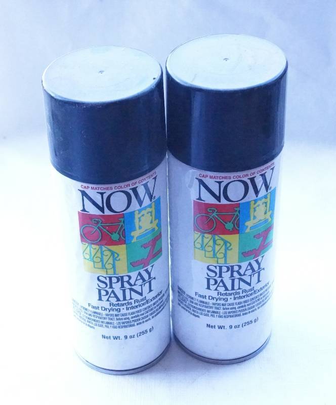 lot 4395 image: NOW Black Spray Paint - Retards Rust - 2 Cans
