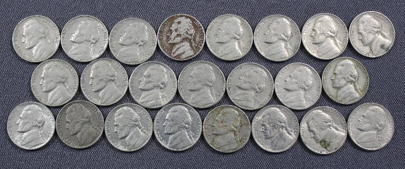 lot 4142 image: 1960s, 70s, 80s U.S. Jefferson Nickels, 5 Cent Coins