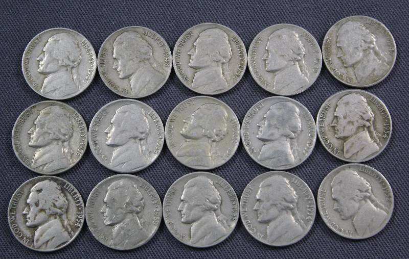 lot 4146 image: 1948-1959 U.S. Jefferson Nickels, 5 Cent Coins