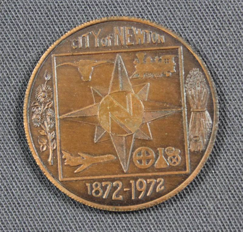 lot 4150 image: 1872-1972 Newton Kansas Centennial Medal.