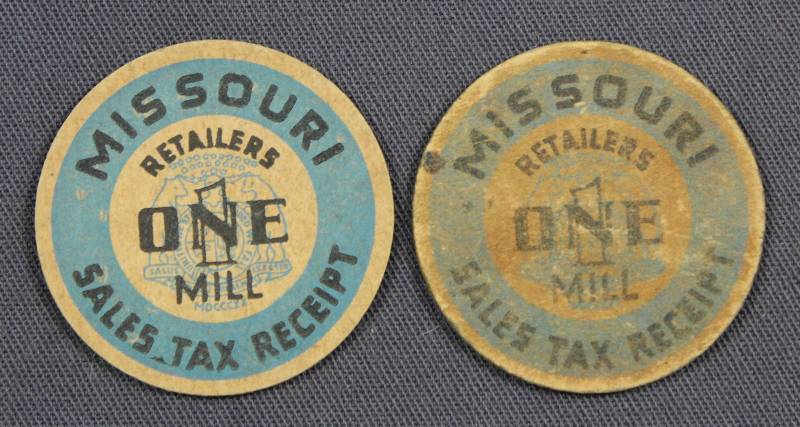 lot 4151 image: Missouri Sales Tax Receipt Token, Retailers One Mill