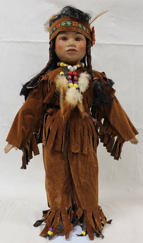 lot 6011 image: Beautiful  Native American Doll - JOINER COLLECTION - Numbered 217600 - Nice w Stand