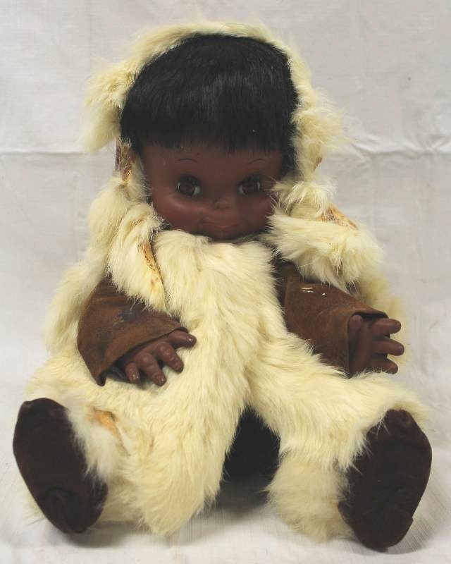 lot 6019 image: Native American Eskimo Doll - By Jolly Toys - marked 1965