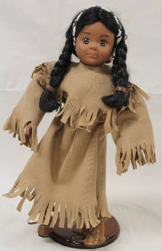 lot 6031 image: Native American Indian Doll - Excellent Condition w Stand